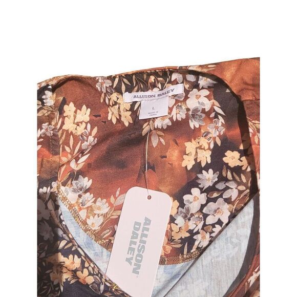 Allison Daley Blouse Sz L Floral Multicolor Boho NWT - Picture 7 of 9